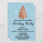 クリスマスツリー会社ホリデーパーティブルースノー 招待状 (正面/裏面)