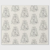 クリスマスツリー伝統的クリスマス ラッピングペーパー (フラット)