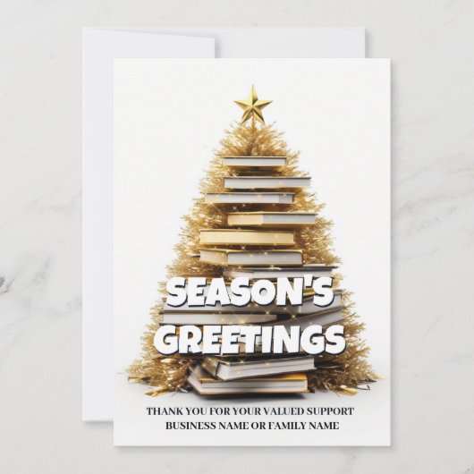 クリスマスツリー作家の休日の挨拶の写真を予約する シーズンカード (正面)