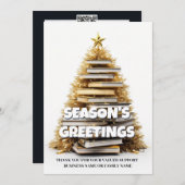 クリスマスツリー作家の休日の挨拶の写真を予約する シーズンカード (正面/裏面)