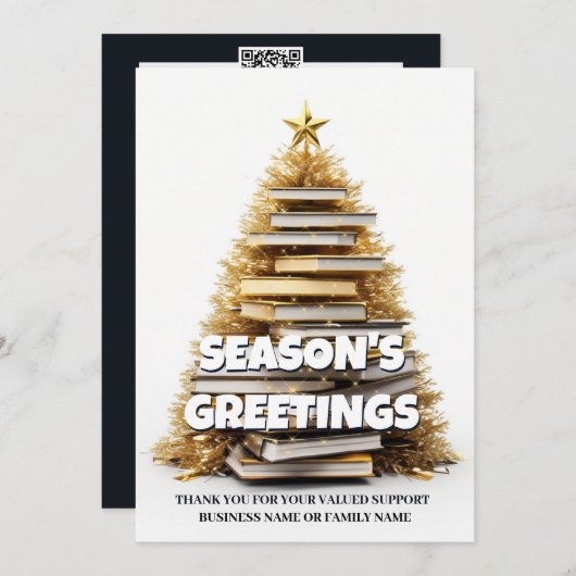 クリスマスツリー作家の休日の挨拶の写真を予約する シーズンカード (正面/裏面)