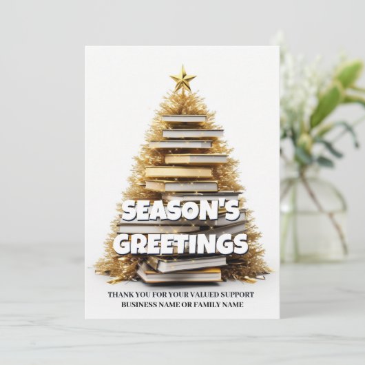 クリスマスツリー作家の休日の挨拶の写真を予約する シーズンカード (スタンド正面)
