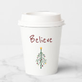 クリスマスツリー信じかわいい紙カップ 紙コップ (裏面)