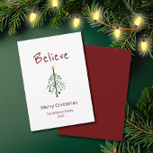 クリスマスツリー信じサンタホリデーカード シーズンカード