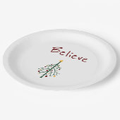 クリスマスツリー信じフェスティバル ペーパープレート (アングル)