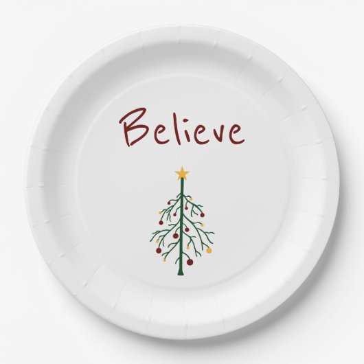 クリスマスツリー信じフェスティバル ペーパープレート (正面)