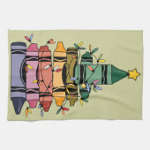 クリスマスツリー先生ライフ教えギフト キッチンタオル (横)