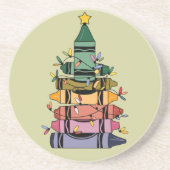 クリスマスツリー先生ライフ教えギフト コースター (正面)