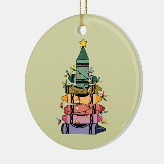 クリスマスツリー先生ライフ教えギフト セラミックオーナメント (左)