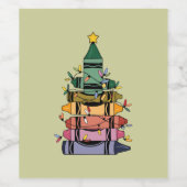 クリスマスツリー先生ライフ教えギフト ワインラベル (シングルラベル)