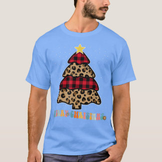 クリスマスツリー光クリスマスGroovyレトロLeopard Buf Tシャツ