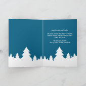 クリスマスツリー写真オーバーレイかわいいブルーファミリー シーズンカード (内部)