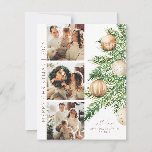 クリスマスツリー写真コラージクリスマス シーズンカード (正面)