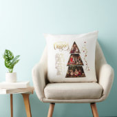 クリスマスツリー写真コラージュフェイクゴールドフォイルスタイル クッション (椅子)