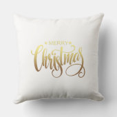 クリスマスツリー写真コラージュフェイクゴールドフォイルスタイル クッション (裏面)