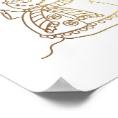 クリスマスツリー写真コラージュフェイクゴールドフォイルスタイル ポスター (角)