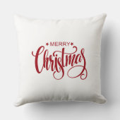 クリスマスツリー写真コラージュレッドスタイル クッション (裏面)