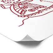 クリスマスツリー写真コラージュレッドスタイル ポスター (角)