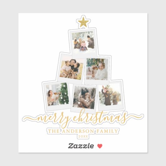 クリスマスツリー写真コラージュ シール (シート)