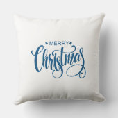 クリスマスツリー写真コラージングブルースタイル クッション (裏面)