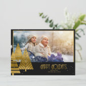 クリスマスツリー写真テンプレート金ゴールドID863 招待状 (スタンド正面)