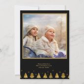 クリスマスツリー写真テンプレートV2金ゴールドID863 案内状 (裏面)