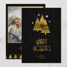 クリスマスツリー写真テンプレートV2金ゴールドID863