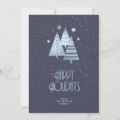 クリスマスツリー写真テンプレートV2青ID863 案内状 (正面)