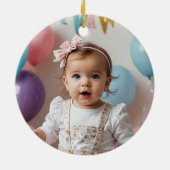 クリスマスツリー写真ピンクの星 セラミックオーナメント (裏面)