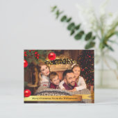 クリスマスツリー写真フレームクリスマス シーズンポストカード (スタンド正面)