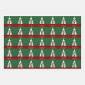 クリスマスツリー写真切り出しモダングリーンレッドキュート ラッピングペーパーシート (正面2)