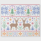 クリスマスツリー冬の抽象芸術 ラッピングペーパー (フラット)
