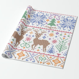 クリスマスツリー冬の抽象芸術 ラッピングペーパー