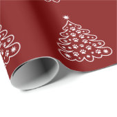 クリスマスツリー冬の明るいメリー休日 ラッピングペーパー (ロールコーナー)