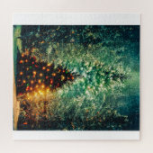 クリスマスツリー冬の雪のファンタジー ジグソーパズル (横)