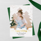 クリスマスツリー切り出しフォトフォイルホリデーカード 箔シーズンカード