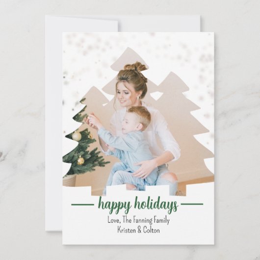クリスマスツリー切り出しフォトホリデーカード シーズンカード (正面)