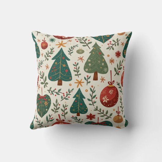 クリスマスツリー及びオーナメントパターンクッション クッション (裏面)