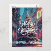 クリスマスツリー名パーソナライズされたグリーティングカード ポストカード (正面/裏面)