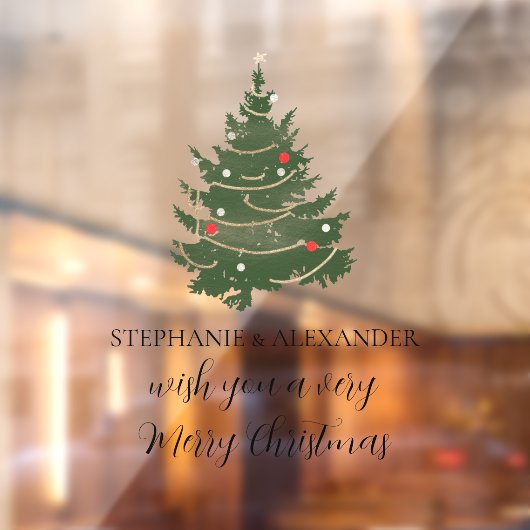 クリスマスツリー名メリークリスマス ウィンドウサイン (シート2)