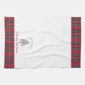 クリスマスツリー名前をカスタムするフェリズナビダードクリスマス キッチンタオル (横)