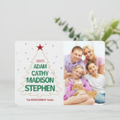 クリスマスツリー名黄金の色の星写真 シーズンカード (スタンド正面)