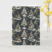 クリスマスツリー喜び カード (黄色い花)