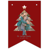 クリスマスツリー図形にファミリ写真をアップロードする バンティングフラッグ (第2の旗)