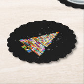 クリスマスツリー図書館の本愛好家クリスマス ペーパーコースター (アングル)