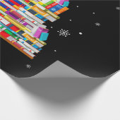 クリスマスツリー図書館の本愛好家クリスマス ラッピングペーパー (角)