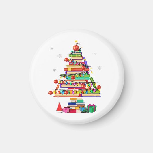 クリスマスツリー図書館 マグネット (正面)