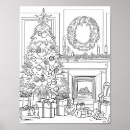 クリスマスツリー大人の着色 ポスター