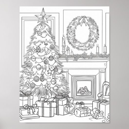 クリスマスツリー大人の着色 ポスター (正面)