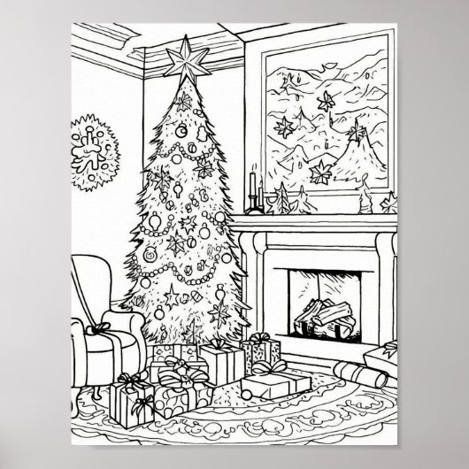 クリスマスツリー大人の着色 ポスター (正面)
